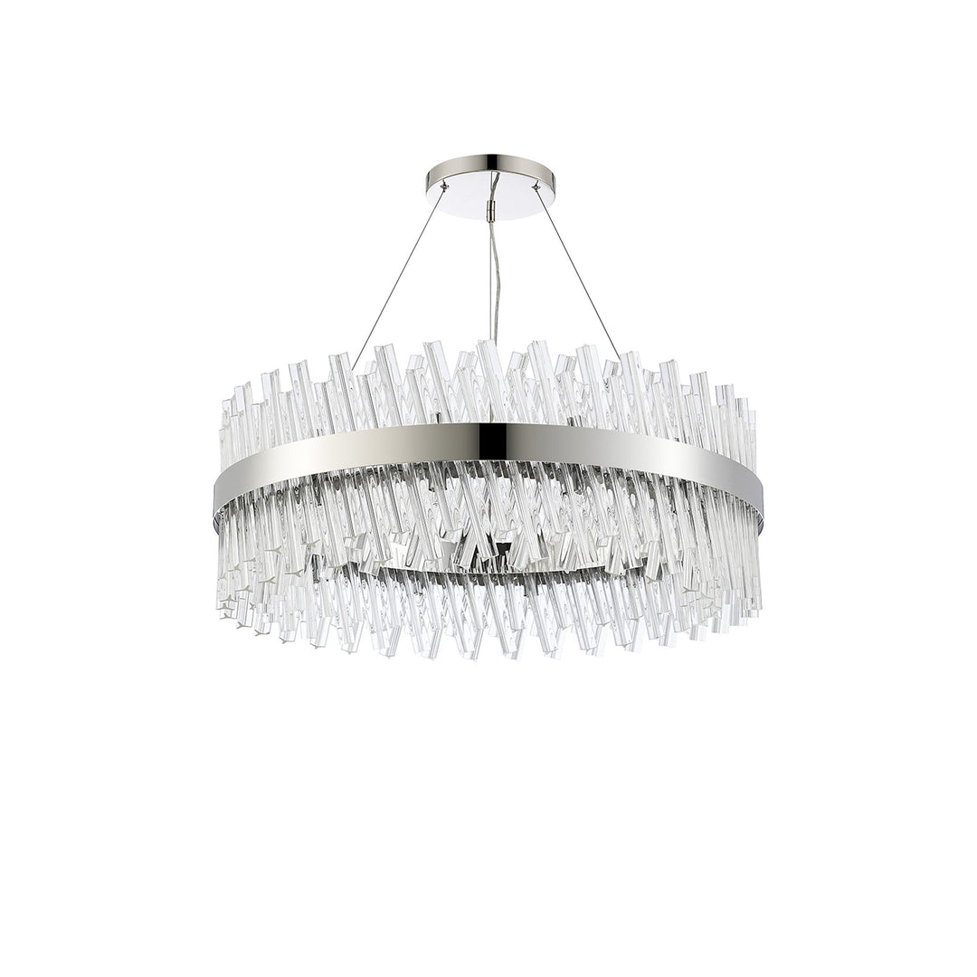 Nelson Lighting NL9502PN/CL9 Kaffer 24 Light Round Pendant Polished Nickel Clear