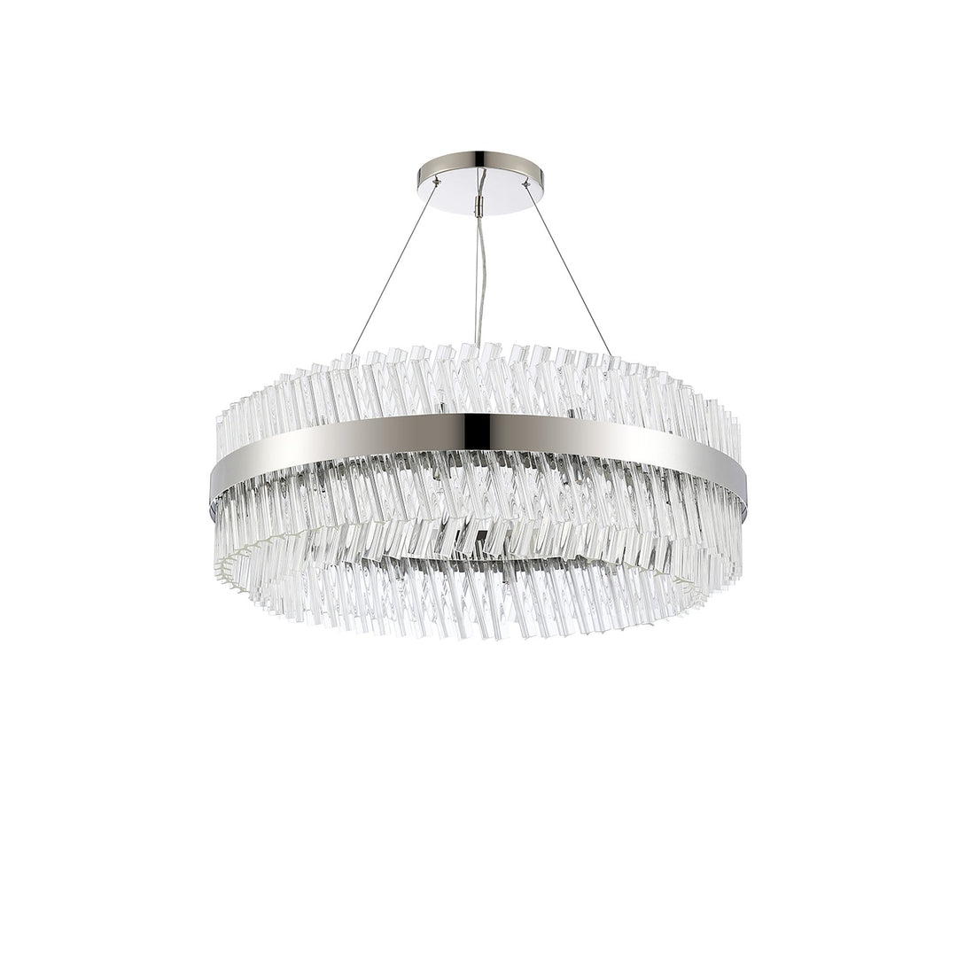 Nelson Lighting NL9502PN/CL9 Kaffer 24 Light Round Pendant Polished Nickel Clear