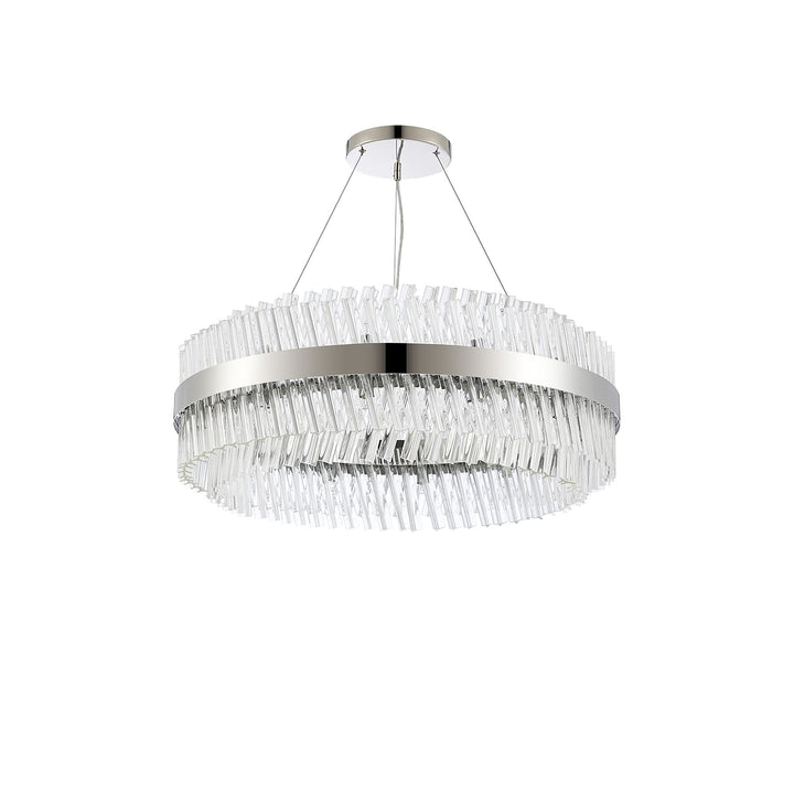 Nelson Lighting NL9502PN/CL9 Kaffer 24 Light Round Pendant Polished Nickel Clear