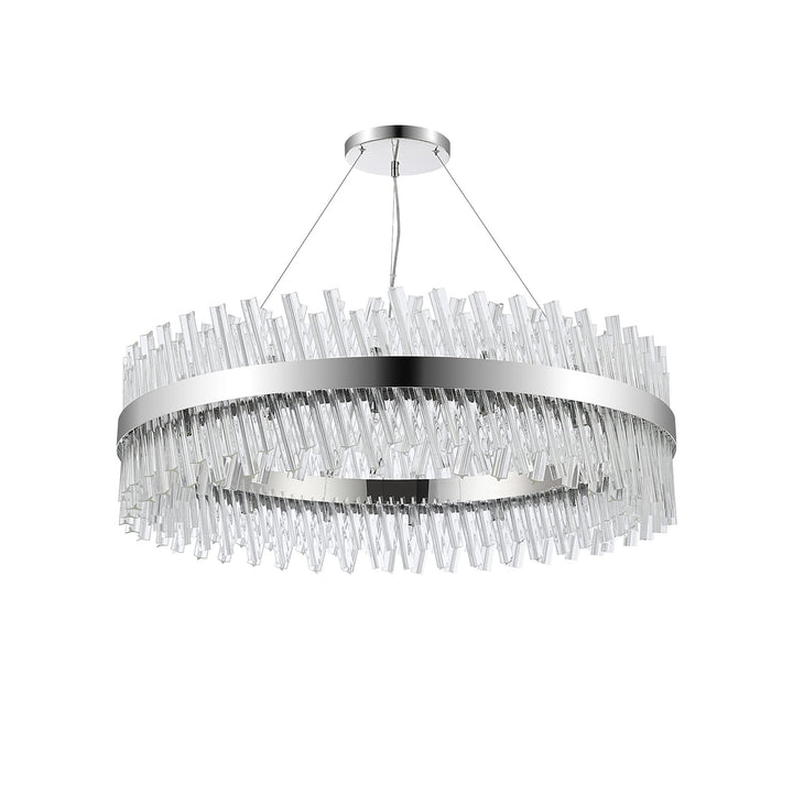 Nelson Lighting NL9504PN/CL9 Kaffer 32 Light Round Pendant Polished Nickel Clear