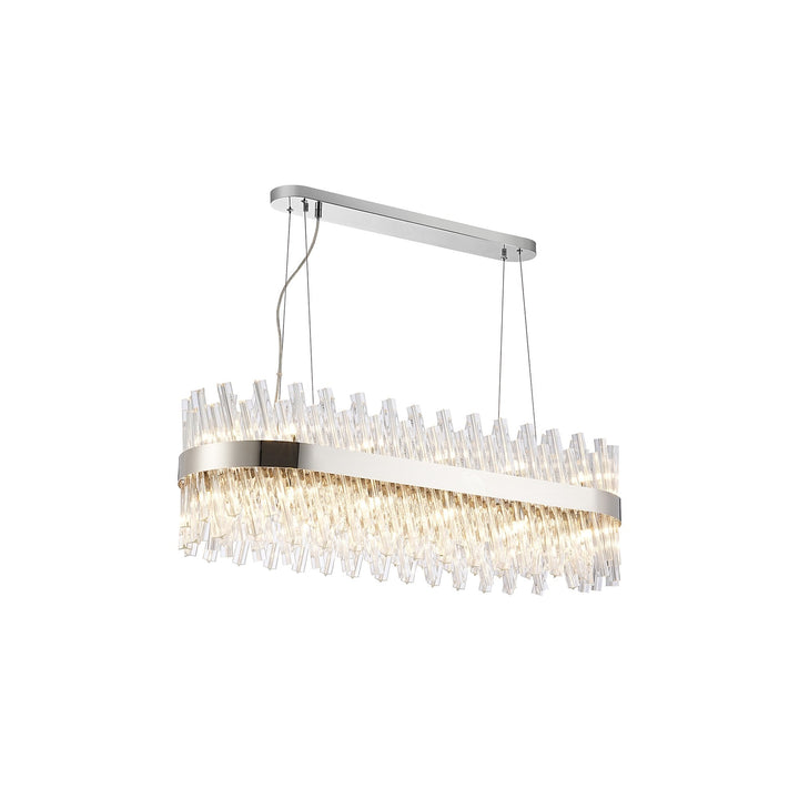 Nelson Lighting NL9506PN/CL9 Kaffer 24 Light Oblong Pendant Polished Nickel Clear