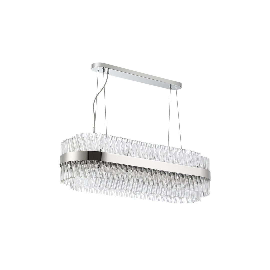 Nelson Lighting NL9506PN/CL9 Kaffer 24 Light Oblong Pendant Polished Nickel Clear