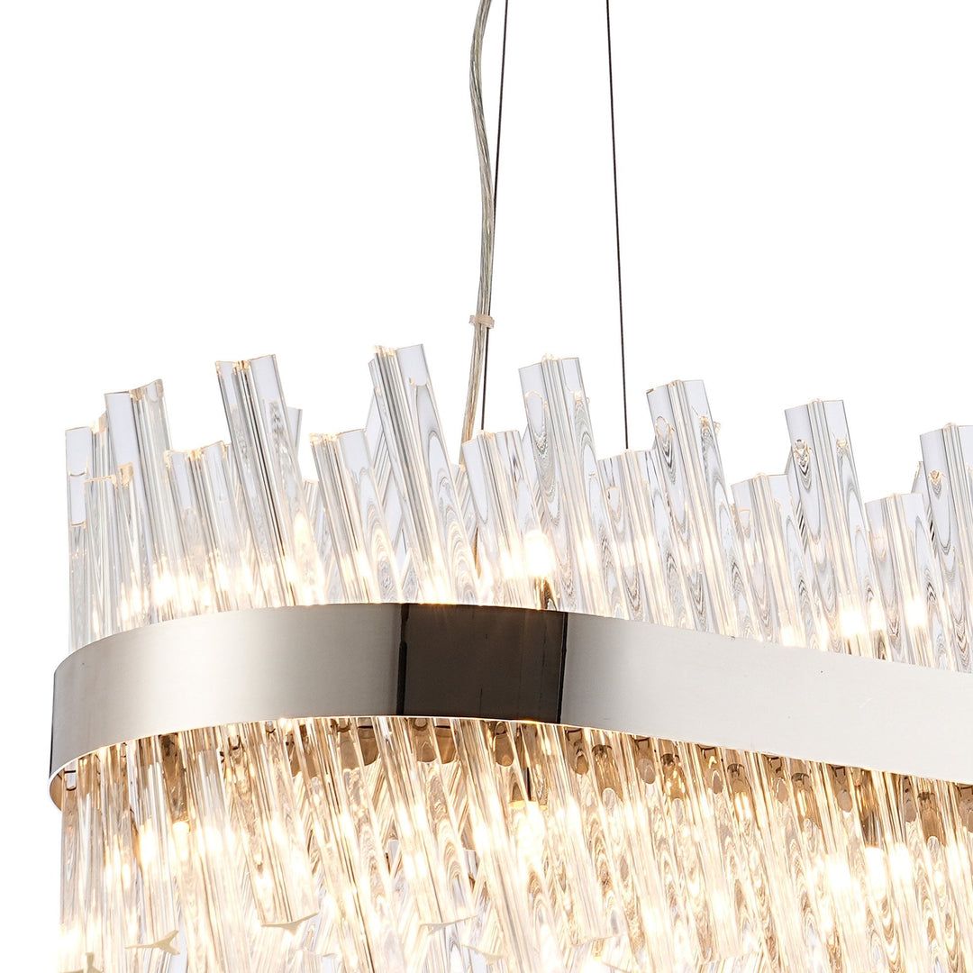 Nelson Lighting NL9506PN/CL9 Kaffer 24 Light Oblong Pendant Polished Nickel Clear