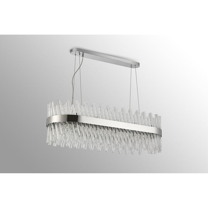 Nelson Lighting NL9506PN/CL9 Kaffer 24 Light Oblong Pendant Polished Nickel Clear