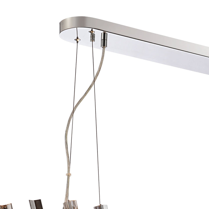 Nelson Lighting NL9506PN/SM9 Kaffer 24 Light Oblong Pendant Polished Nickel Smoke