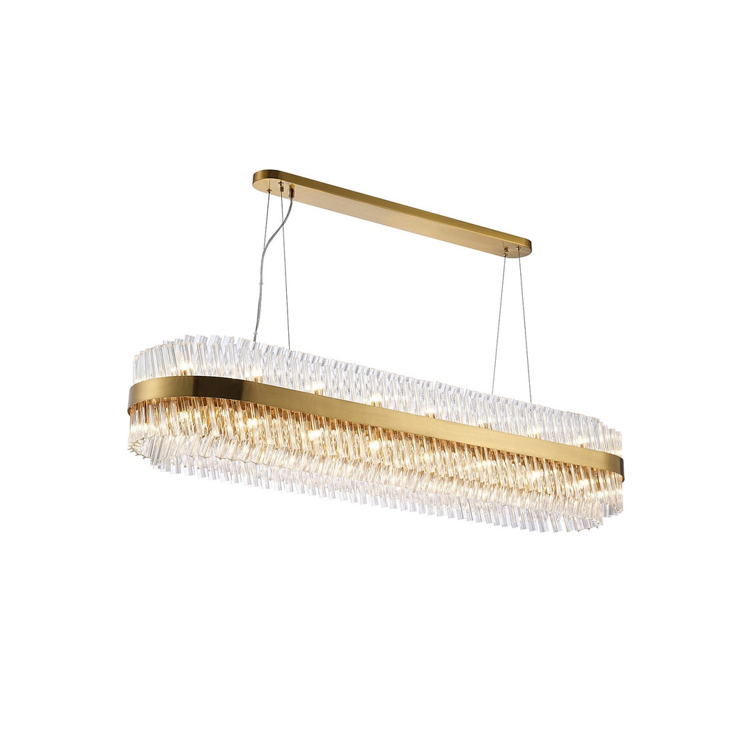 Nelson Lighting NL9508BR/CL9 Kaffer 36 Light Oblong Pendant Brass Clear