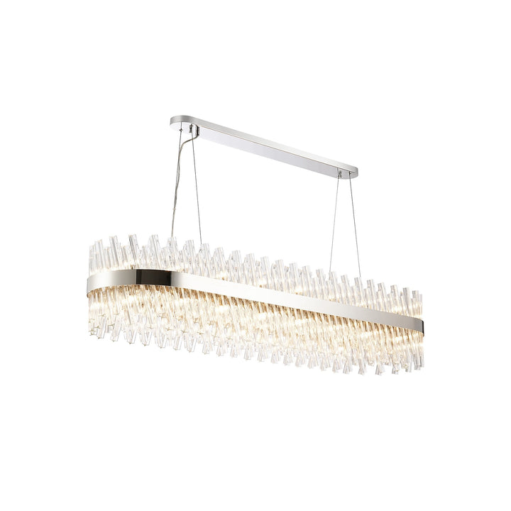 Nelson Lighting NL9508PN/CL9 Kaffer 36 Light Oblong Pendant Polished Nickel Clear