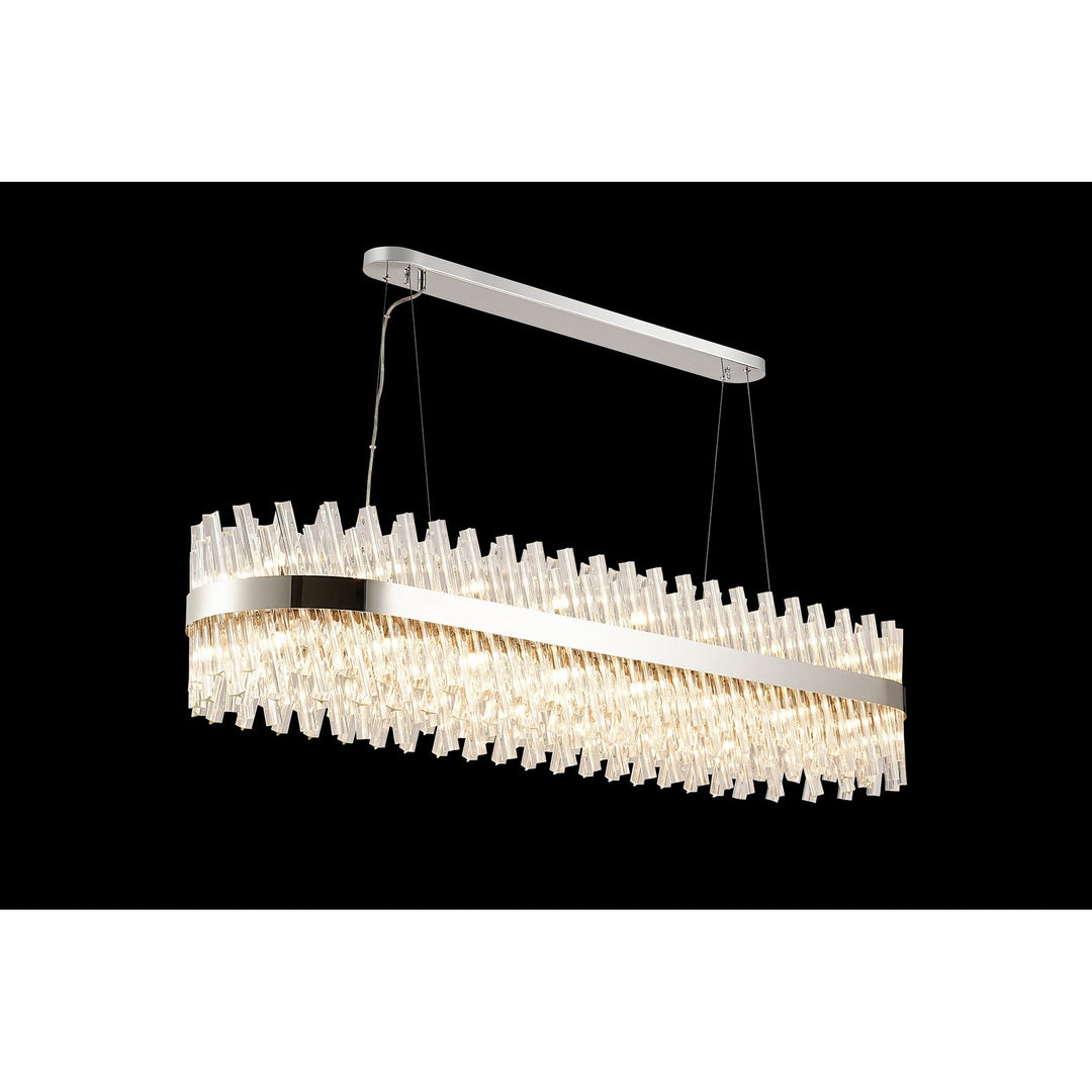 Nelson Lighting NL9508PN/CL9 Kaffer 36 Light Oblong Pendant Polished Nickel Clear