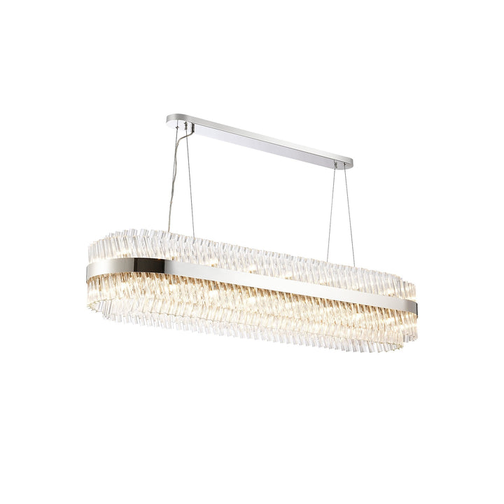 Nelson Lighting NL9508PN/CL9 Kaffer 36 Light Oblong Pendant Polished Nickel Clear