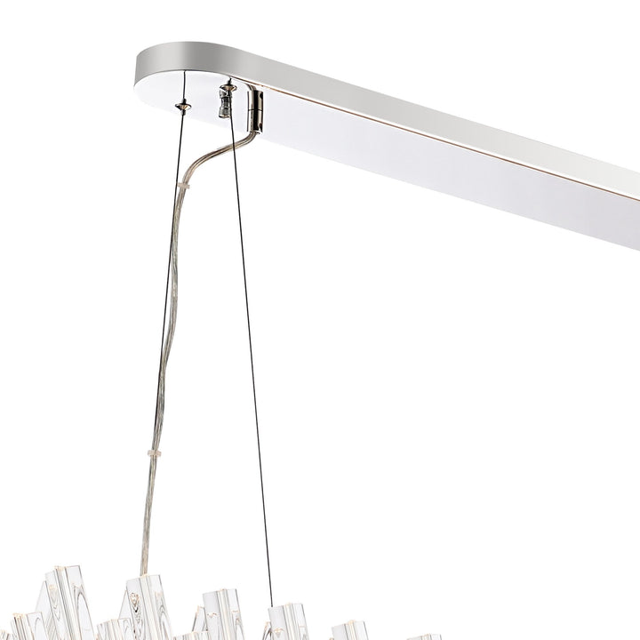 Nelson Lighting NL9508PN/CL9 Kaffer 36 Light Oblong Pendant Polished Nickel Clear