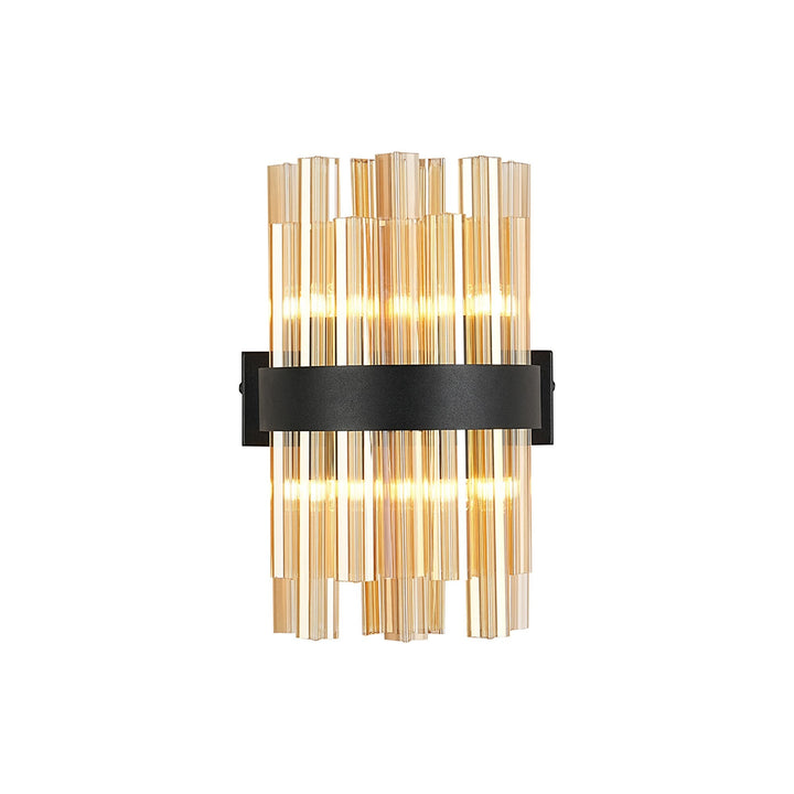 Nelson Lighting NL9510BL/AM9 Kaffer 4 Light Wall Light Satin Black Amber