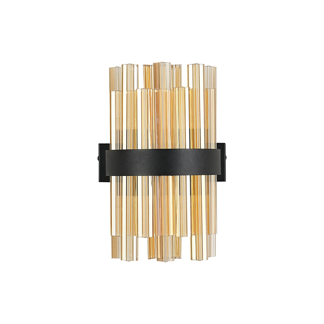 Nelson Lighting NL9510BL/AM9 Kaffer 4 Light Wall Light Satin Black Amber