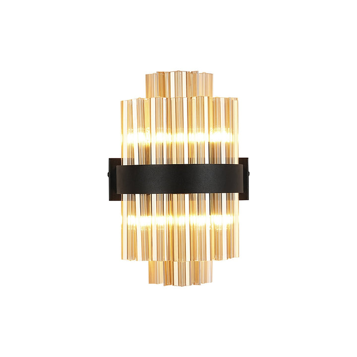 Nelson Lighting NL9510BL/AM9 Kaffer 4 Light Wall Light Satin Black Amber