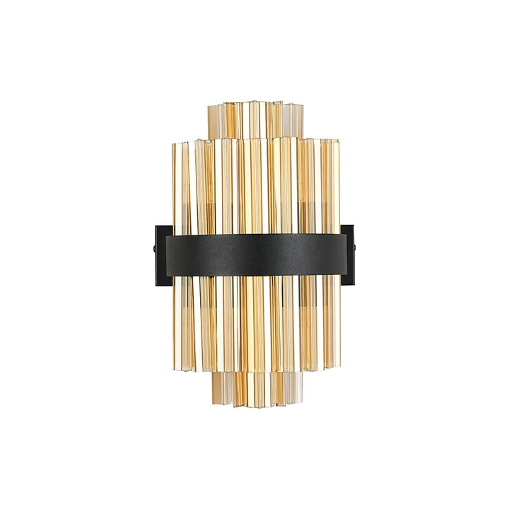 Nelson Lighting NL9510BL/AM9 Kaffer 4 Light Wall Light Satin Black Amber