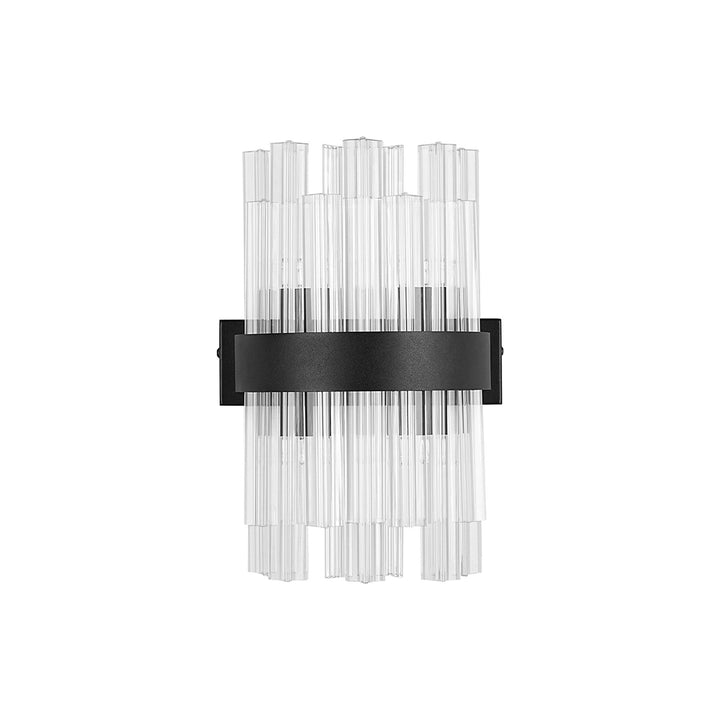 Nelson Lighting NL9510BL/CL9 Kaffer 4 Light Wall Light Satin Black Clear