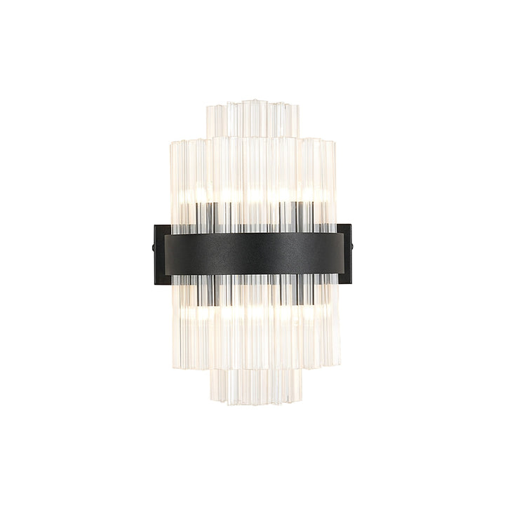 Nelson Lighting NL9510BL/CL9 Kaffer 4 Light Wall Light Satin Black Clear