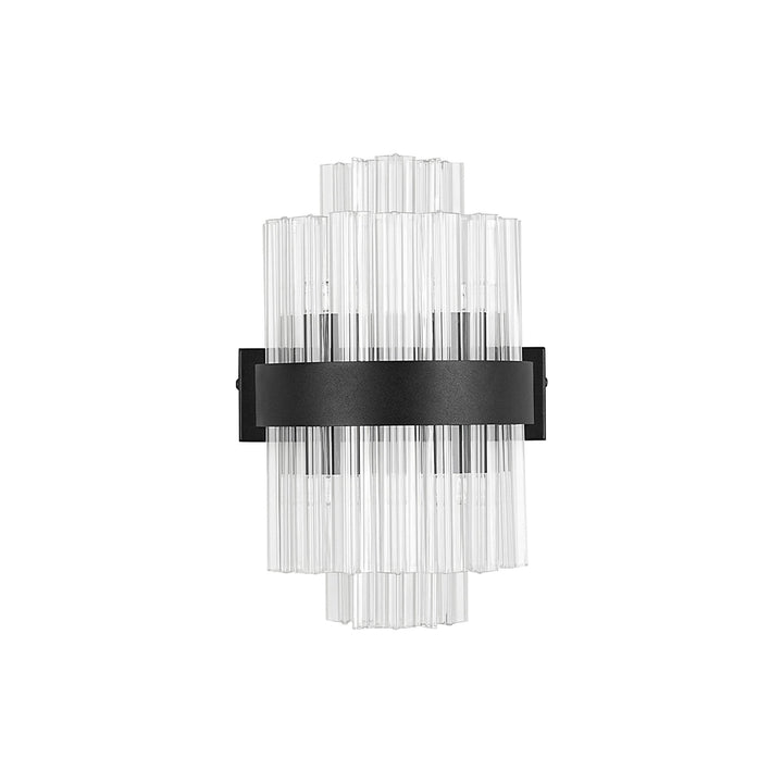 Nelson Lighting NL9510BL/CL9 Kaffer 4 Light Wall Light Satin Black Clear