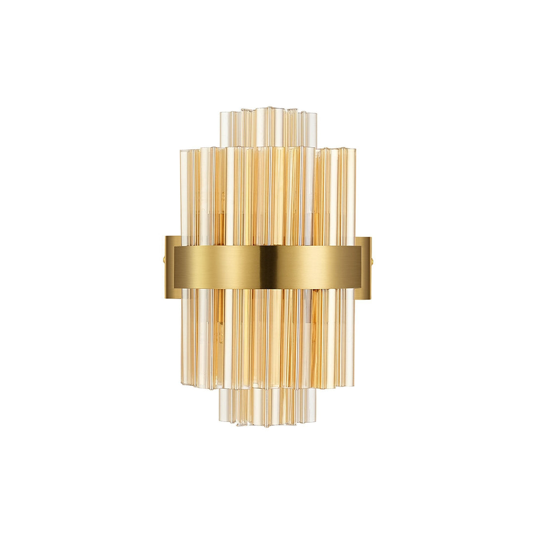 Nelson Lighting NL9510BR/AM9 Kaffer 4 Light Wall Light Brass Amber