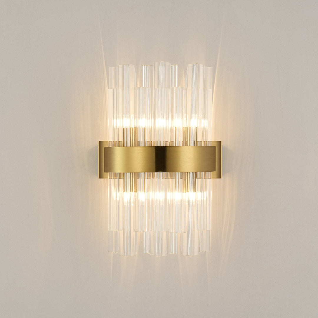 Nelson Lighting NL9510BR/CL9 Kaffer 4 Light Wall Light Brass Clear