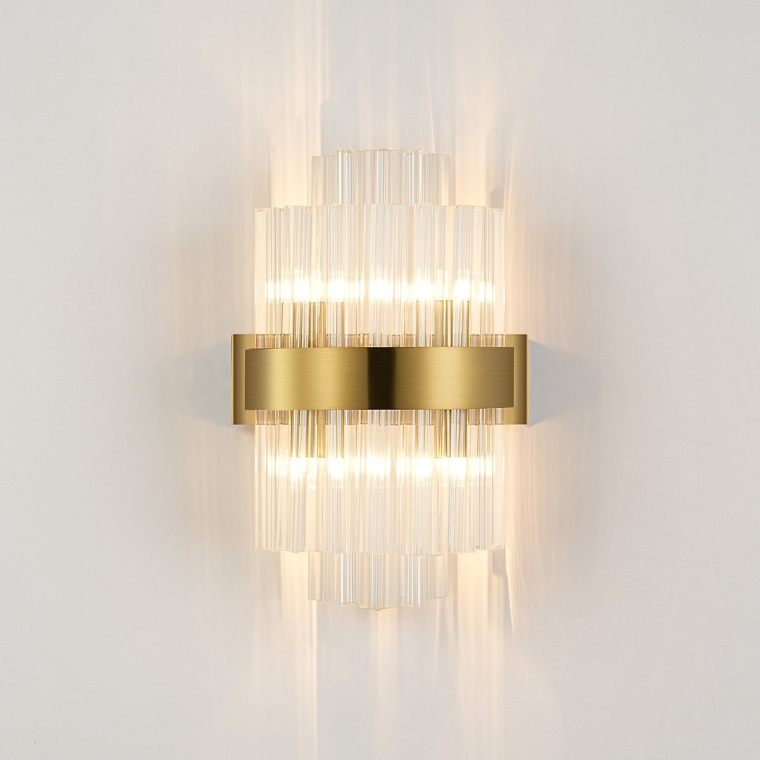 Nelson Lighting NL9510BR/CL9 Kaffer 4 Light Wall Light Brass Clear