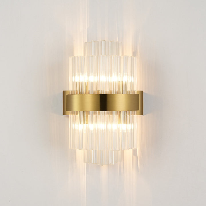 Nelson Lighting NL9510BR/CL9 Kaffer 4 Light Wall Light Brass Clear