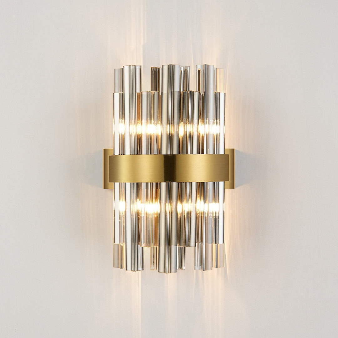 Nelson Lighting NL9510BR/SM9 Kaffer 4 Light Wall Light Brass Smoke