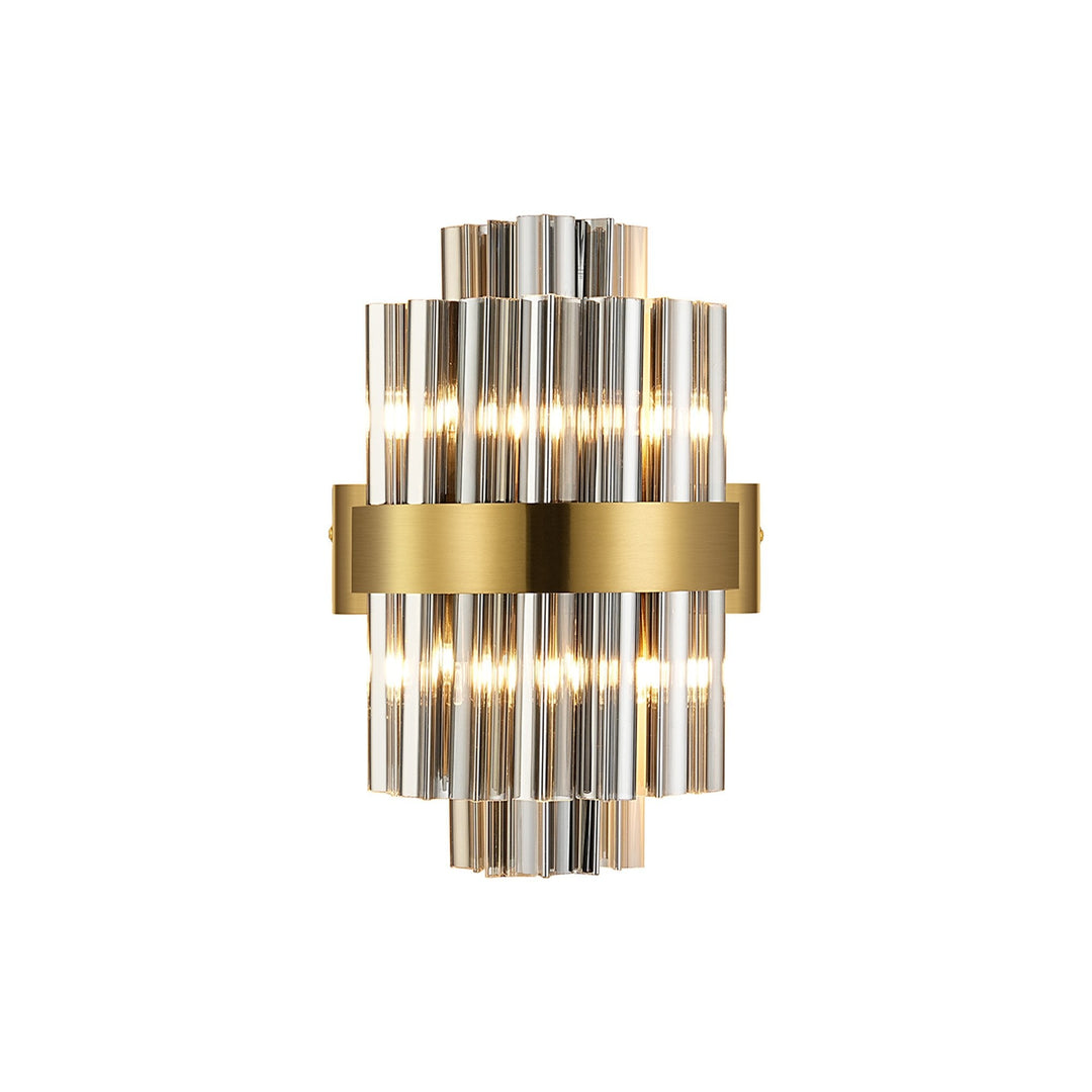 Nelson Lighting NL9510BR/SM9 Kaffer 4 Light Wall Light Brass Smoke