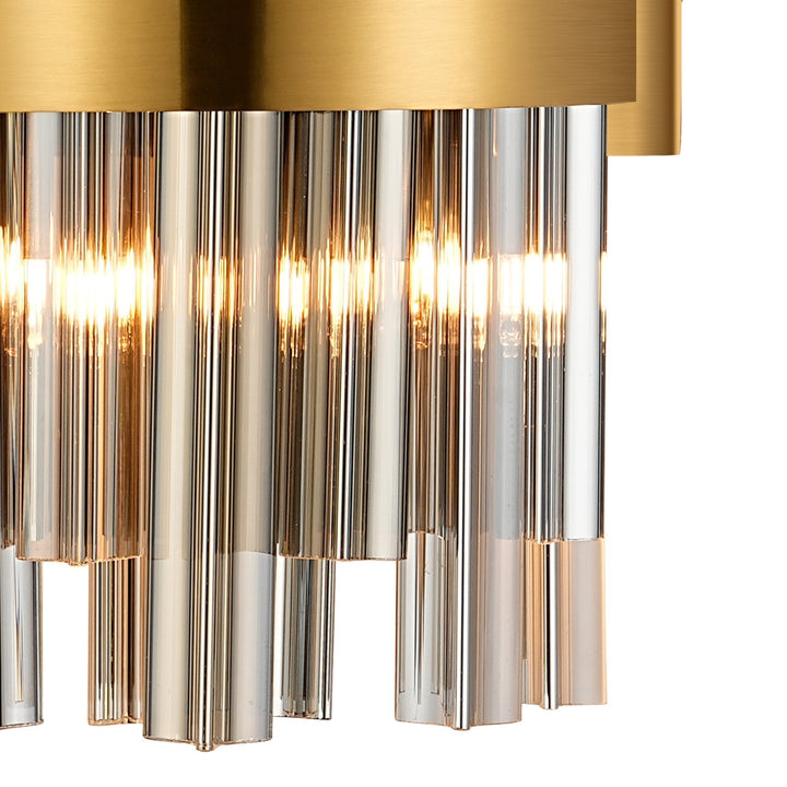 Nelson Lighting NL9510BR/SM9 Kaffer 4 Light Wall Light Brass Smoke