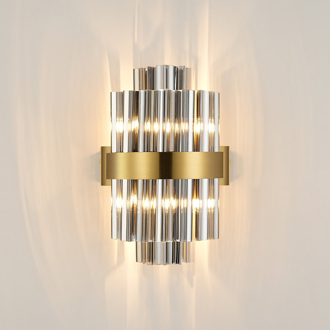 Nelson Lighting NL9510BR/SM9 Kaffer 4 Light Wall Light Brass Smoke