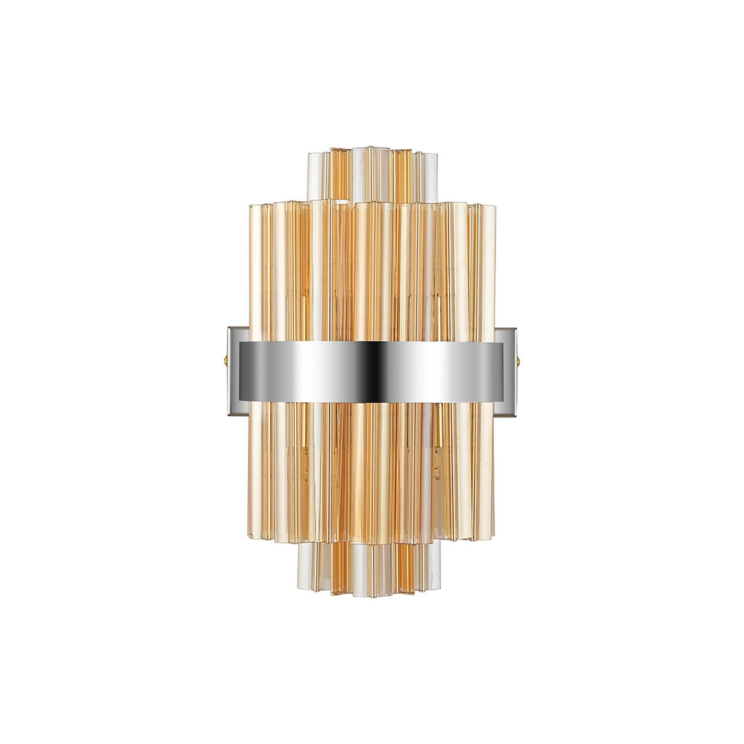 Nelson Lighting NL9510PN/AM9 Kaffer 4 Light Wall Light Polished Nickel Amber