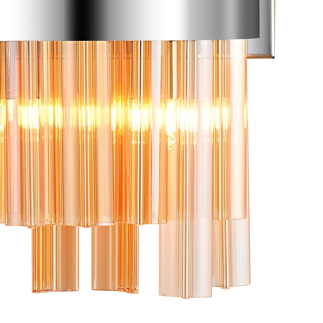 Nelson Lighting NL9510PN/AM9 Kaffer 4 Light Wall Light Polished Nickel Amber