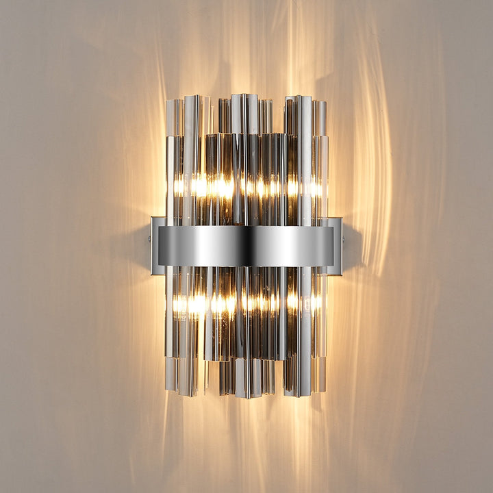 Nelson Lighting NL9510PN/SM9 Kaffer 4 Light Wall Light Polished Nickel Smoke