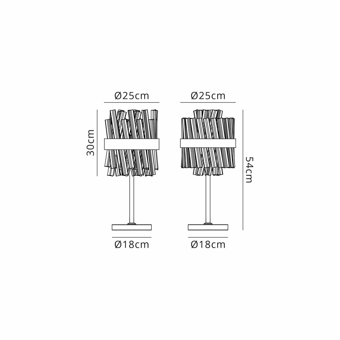 Nelson Lighting NL9512BL/CL9 Kaffer 6 Light Table Lamp Satin Black Clear