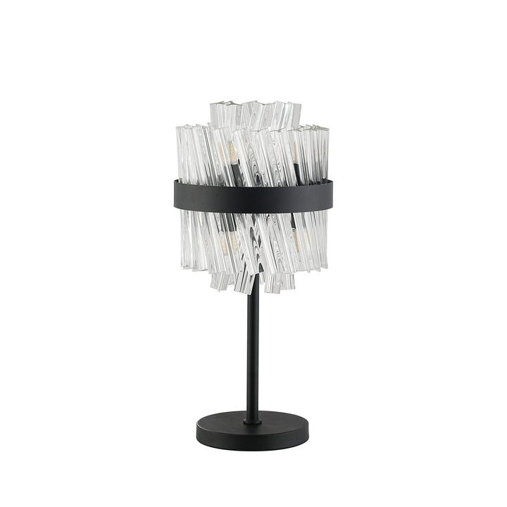 Nelson Lighting NL9512BL/CL9 Kaffer 6 Light Table Lamp Satin Black Clear