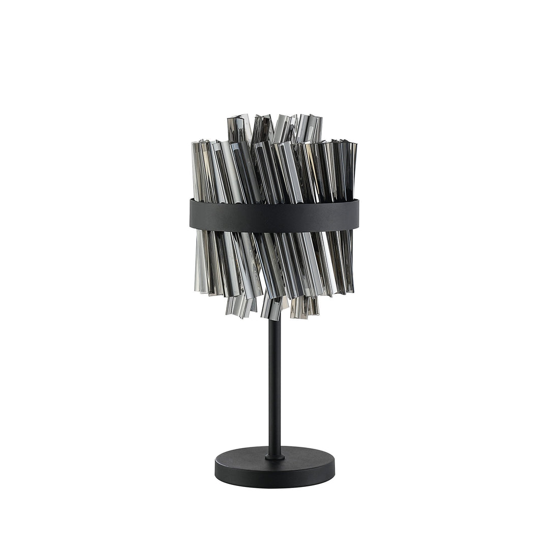 Nelson Lighting NL9512BL/SM9 Kaffer 6 Light Table Lamp Satin Black Smoke