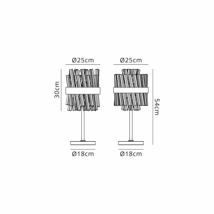 Nelson Lighting NL9512BR/CL9 Kaffer 6 Light Table Lamp Brass Clear