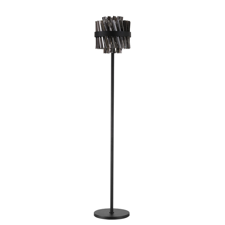 Nelson Lighting NL9514BL/SM9 Kaffer 8 Light Floor Lamp Satin Black Smoke