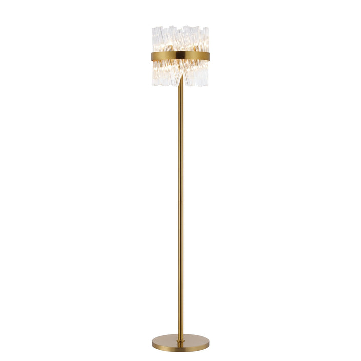 Nelson Lighting NL9514BR/CL9 Kaffer 8 Light Floor Lamp Brass Clear