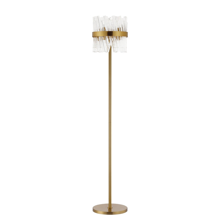 Nelson Lighting NL9514BR/CL9 Kaffer 8 Light Floor Lamp Brass Clear