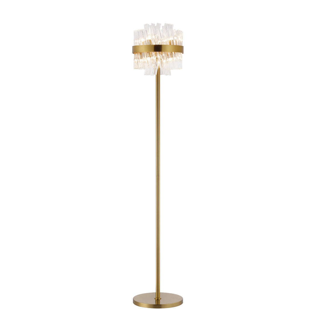 Nelson Lighting NL9514BR/CL9 Kaffer 8 Light Floor Lamp Brass Clear