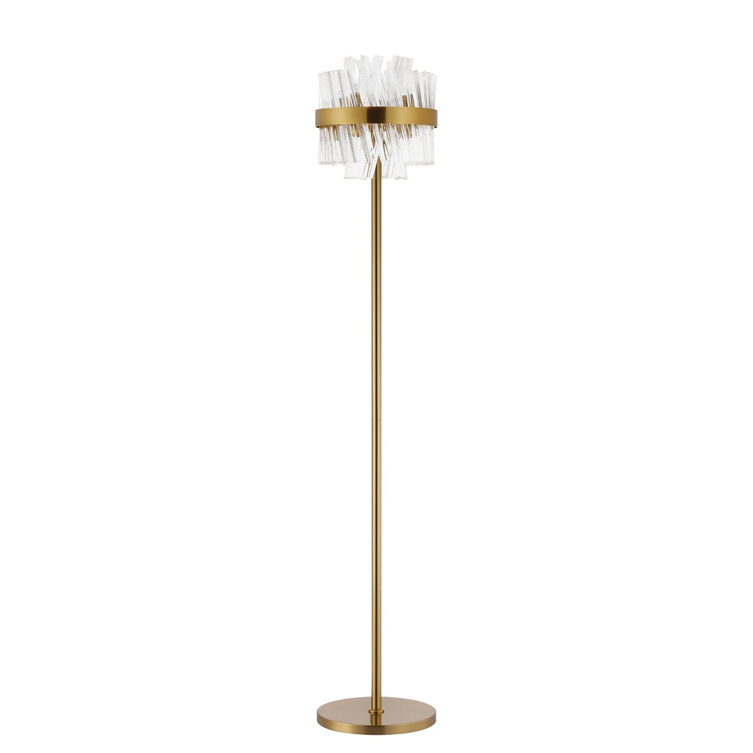 Nelson Lighting NL9514BR/CL9 Kaffer 8 Light Floor Lamp Brass Clear