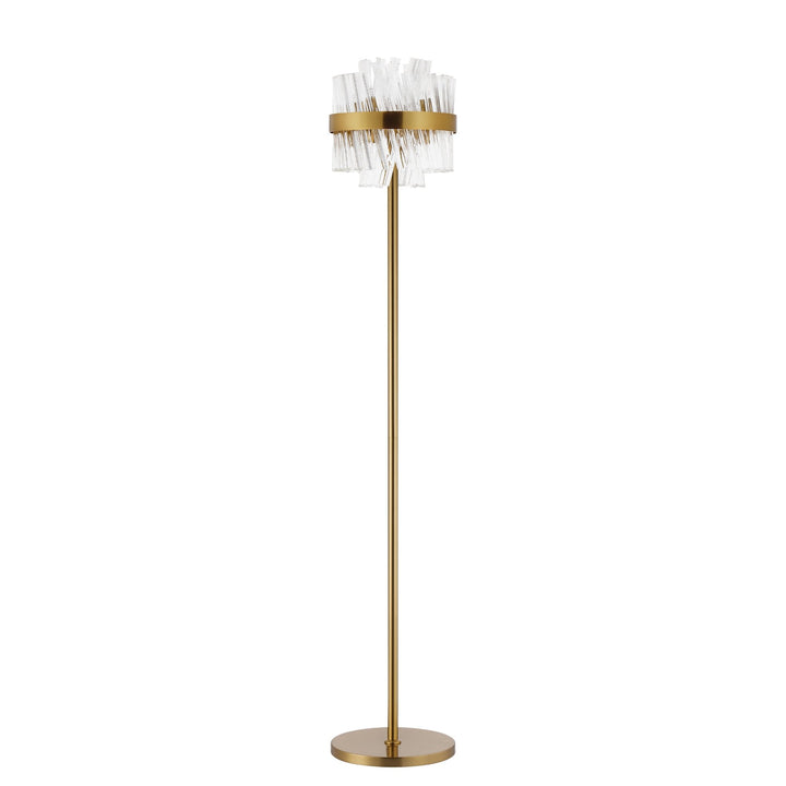 Nelson Lighting NL9514BR/CL9 Kaffer 8 Light Floor Lamp Brass Clear