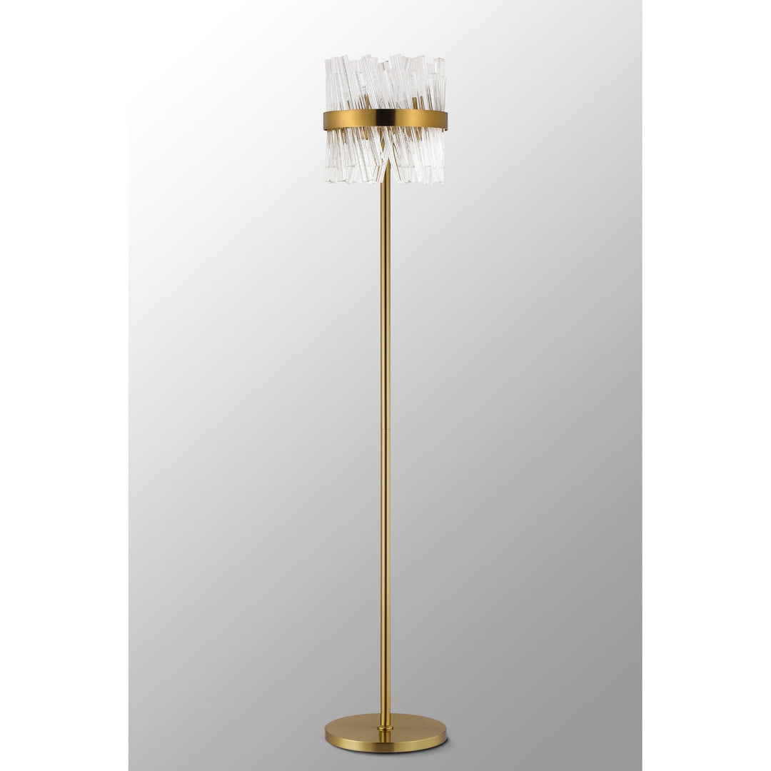 Nelson Lighting NL9514BR/CL9 Kaffer 8 Light Floor Lamp Brass Clear