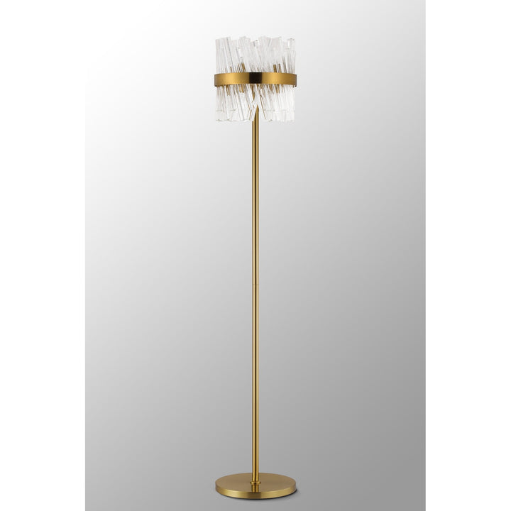 Nelson Lighting NL9514BR/CL9 Kaffer 8 Light Floor Lamp Brass Clear