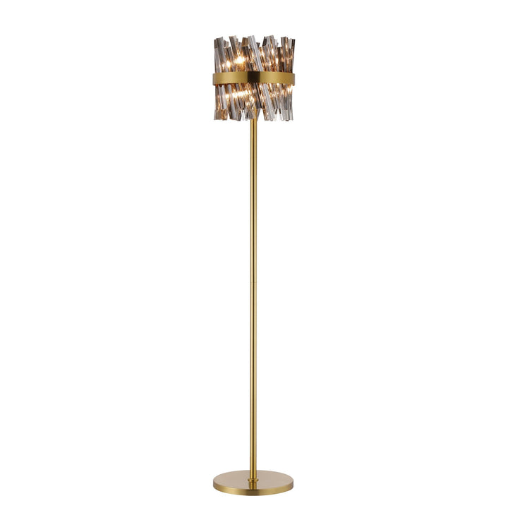 Nelson Lighting NL9514BR/SM9 Kaffer 8 Light Floor Lamp Brass Smoke