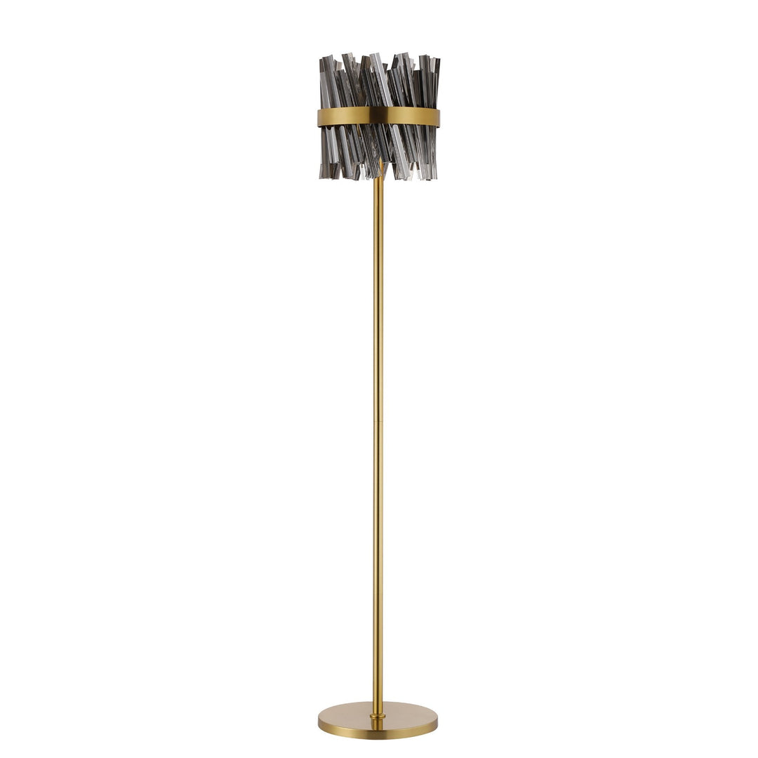 Nelson Lighting NL9514BR/SM9 Kaffer 8 Light Floor Lamp Brass Smoke