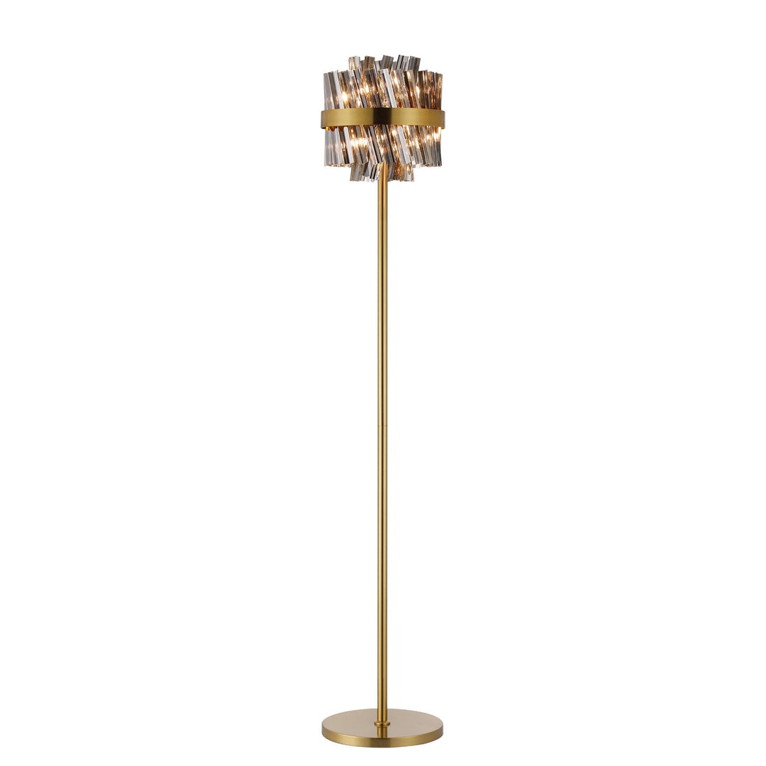 Nelson Lighting NL9514BR/SM9 Kaffer 8 Light Floor Lamp Brass Smoke