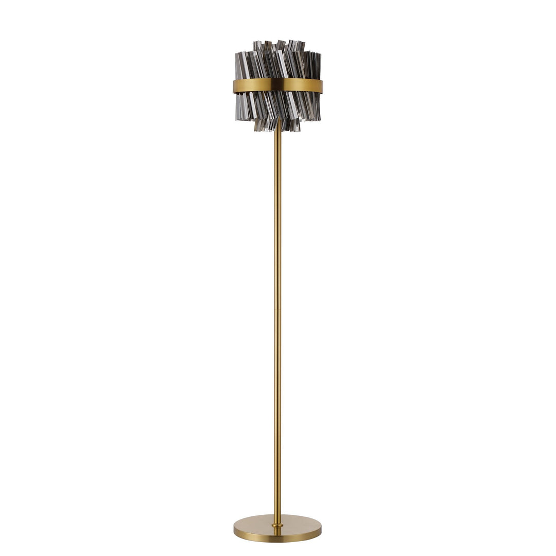 Nelson Lighting NL9514BR/SM9 Kaffer 8 Light Floor Lamp Brass Smoke