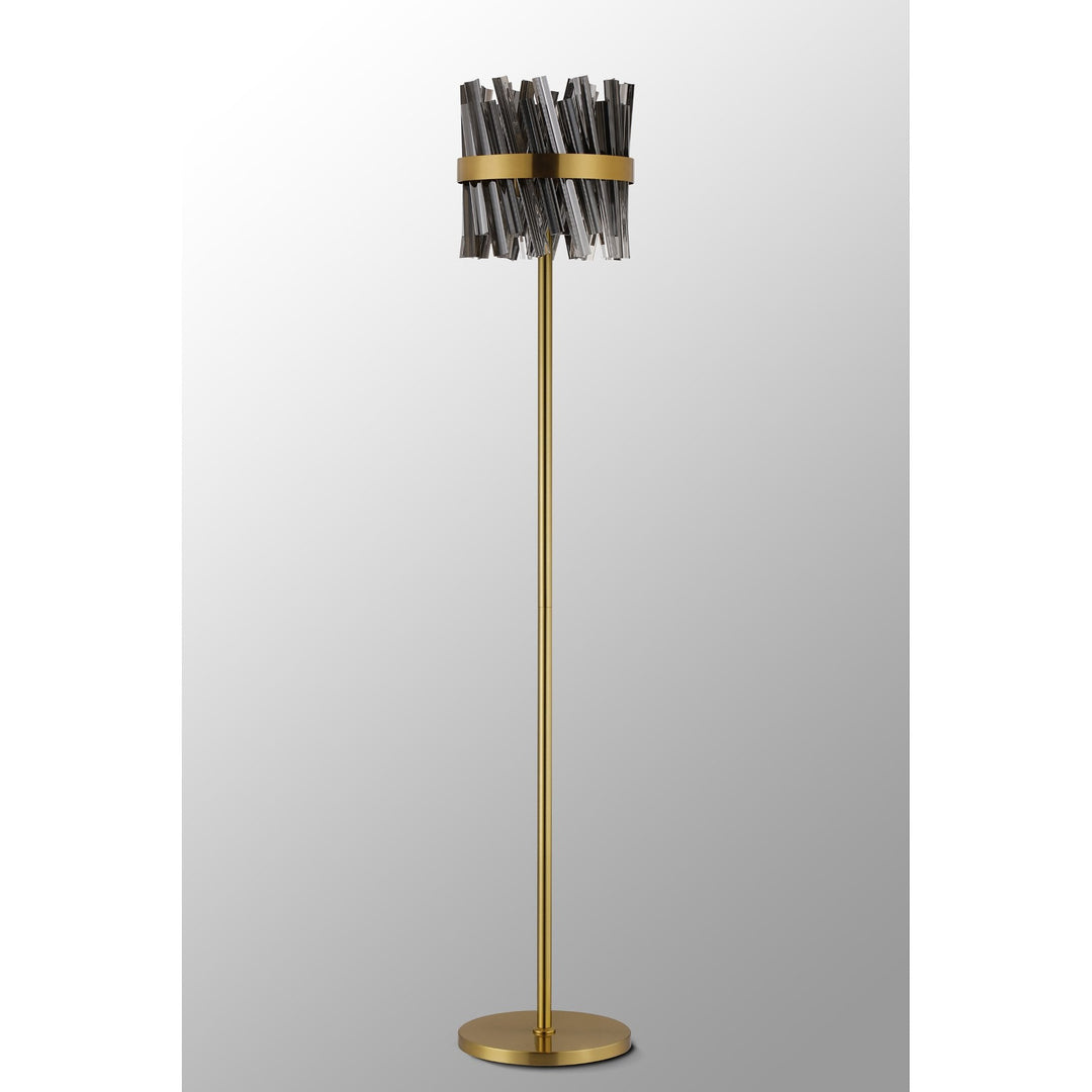 Nelson Lighting NL9514BR/SM9 Kaffer 8 Light Floor Lamp Brass Smoke