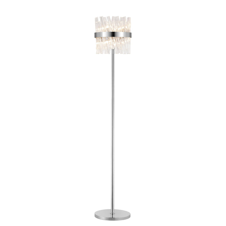 Nelson Lighting NL9514PN/CL9 Kaffer 8 Light Floor Lamp Polished Nickel Clear